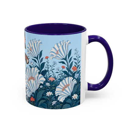 🎨💙 The Enchanted Garden Artist Colorful Mug – Art Deco Floral Whimsy