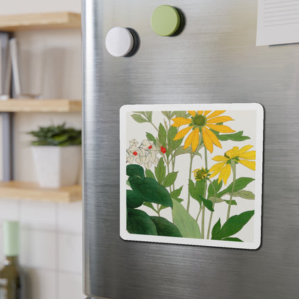 Clerodendrum & Rudbeckia Flower by Tanigami Kônan Die-Cut Magnets (5 Sizes)