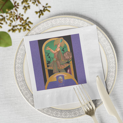 October & Opal, Tourmaline Zodiac White Coined Napkins