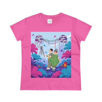 🎭🌸 The Garden Masquerade Cotton Tee – Art Deco Floral Whimsy