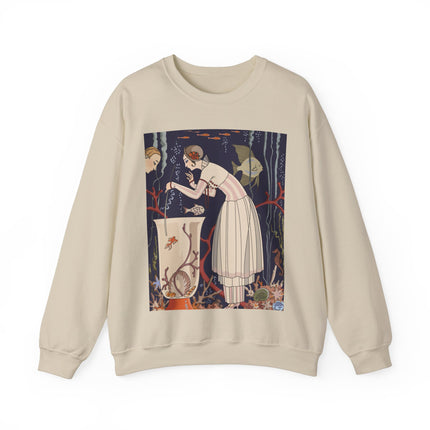 L'Etourdissant Petit Poisson (The Dazzling Little Fish) by George Barbier Heavy Blend™ Crewneck Sweatshirt