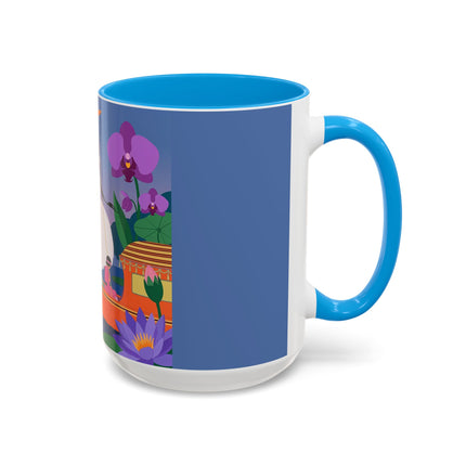 The Lady Of The Lotus Voyage Colorful Mugs – Art Deco Botanical Elegance