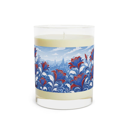 🌺💙 The Lady Of The Scarlet And Sapphire Garden Scented Candle – Art Deco Floral Elegance