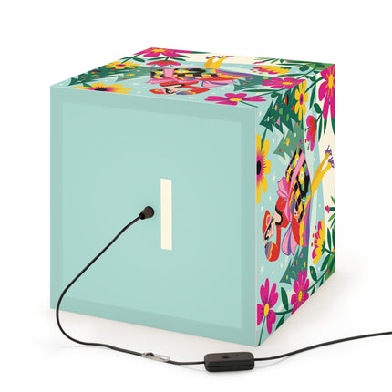 🌸🎄 Christmas In The Winter Garden Light Cube Lamp – Whimsical Holiday Fantasy