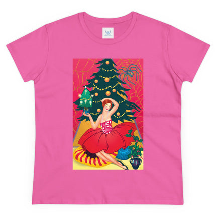 Art Deco Christmas Enchantment Women's Midweight Cotton Tee