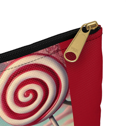 Whimsical Geisha Kitten in a Valentine Garden Accessory Pouch