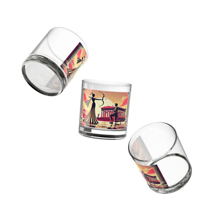 Art Deco Valentine's Romance Rocks Glass, 10oz