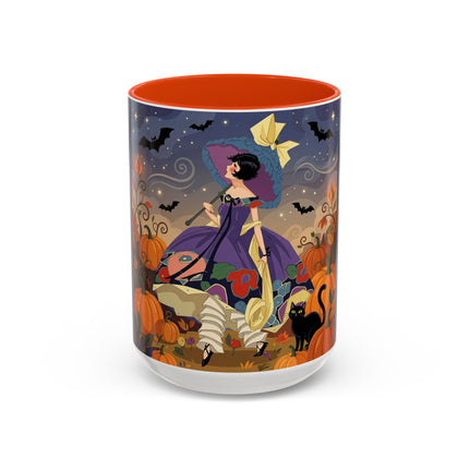 🌙🎃 The Moonlit Garden Walk Colorful Mug – Elegant Halloween Charm
