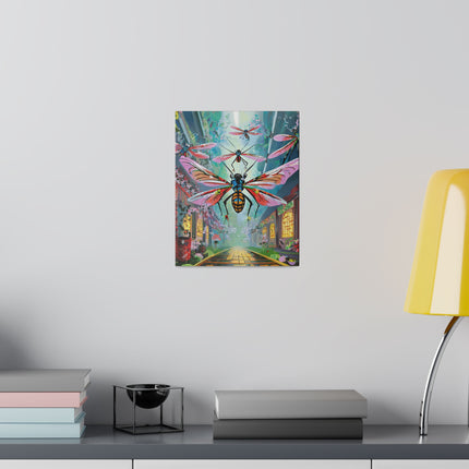 Neon Swarm Matte Canvas, Stretched, 0.75"