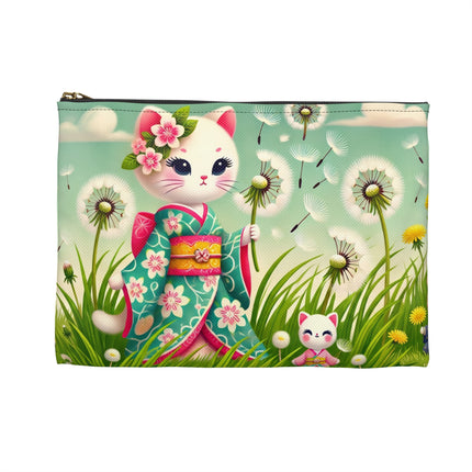 Geisha Kitten and the Dandelion Wish Accessory Pouch – Gentle Wish & Quiet Wonder