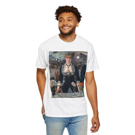 A Bar at the Folies-Bergère by Edouard Manet Unisex Garment-Dyed T-shirt