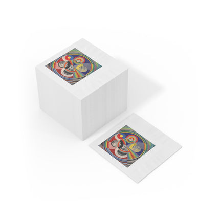 Rythme No. 1 by Robert Delaunay White Coined Napkins