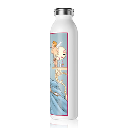The Enchanting Painter: A Fairy's Artistic Touch Slim Water Bottle