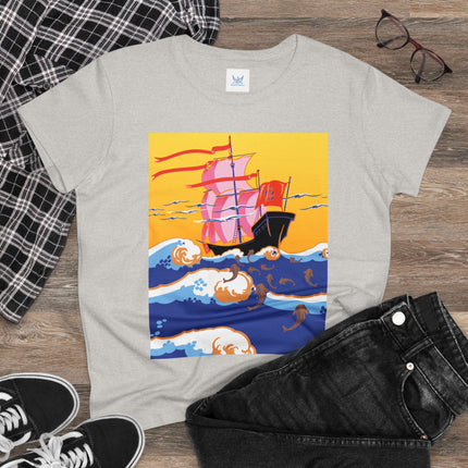 Golden Seas and Whimsical Dreams Women's Midweight Cotton Tee