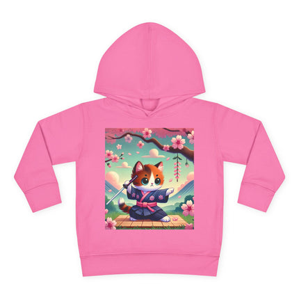 Samurai Kitten Toddler Pullover Fleece Hoodie