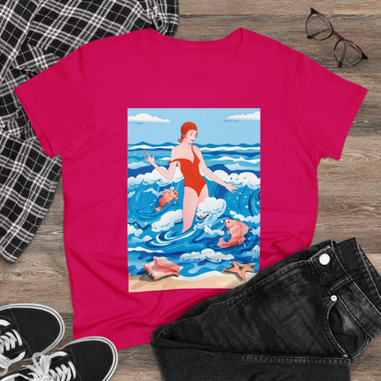 Ocean Symphony Women's Midweight Cotton Tee