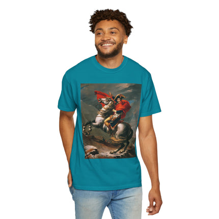 Napoleon Crossing the Alps by Jacques-Louis David Unisex Garment-Dyed T-shirt