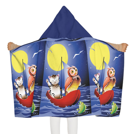 Embarking on a Moonlit Journey Youth Hooded Towel