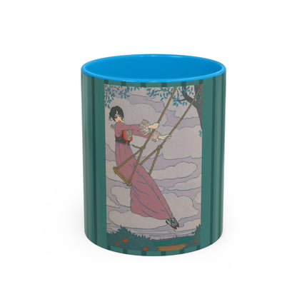La balançoire by Georges Lepape Colorful Mugs (11oz, 15oz)