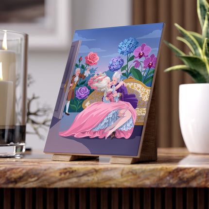 🌹💜 The Secret Embrace Ceramic Tile – Art Deco Floral Romance