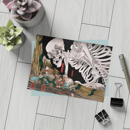 Mitsukuni Defying the Skeleton Spectre by Utagawa Kuniyoshi Postcards (envelopes included) - Bundles of 10, 30, 50 Pieces