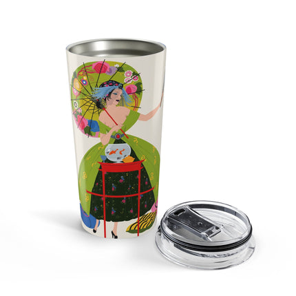 Lady with the Golden Fish 20oz Tumbler – Whimsical Fashion & Playful Fantasy