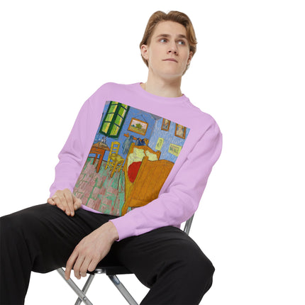 The Bedroom by Vincent van Gogh Unisex Garment-Dyed Sweatshirt