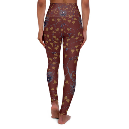Art Nouveau Flower Pattern by Émile-Alain Séguy High Waisted Yoga Leggings (AOP)