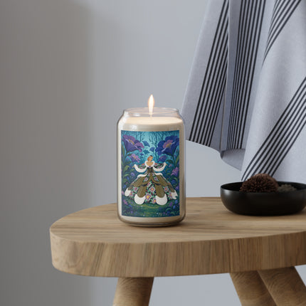 💜🌸 The Enchanted Twilight Flower Garden Scented Soy Candle – Art Deco Floral Elegance