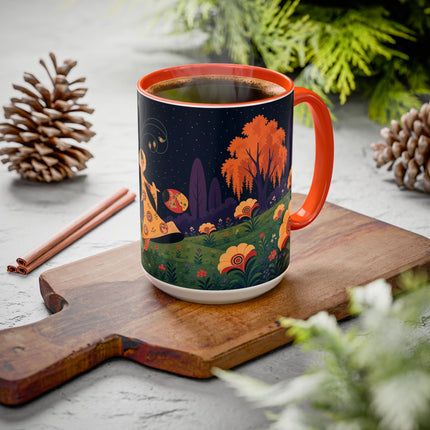 🌙🌼 The Moonlit Floral Dancer Colorful Mug – Art Deco Garden Fantasy