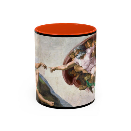 The Creation of Adam by Michelangelo Buonarroti Colorful Mugs (11oz, 15oz)