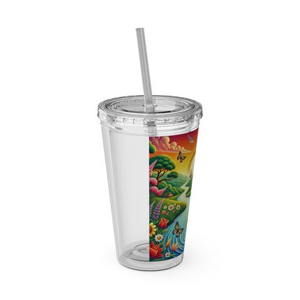 Sailor Kitten’s River Adventure Sunsplash Tumbler with Straw, 16oz