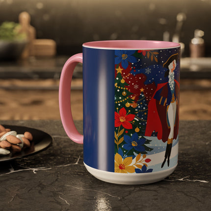 🎭❄️ The Christmas Masquerade Lady Colorful Mug – Art Deco Holiday Fantasy