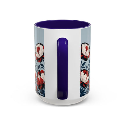 ❤️🌺 The Scarlet Blossom Dancer Colorful Mug – Art Deco Fashion Whimsy