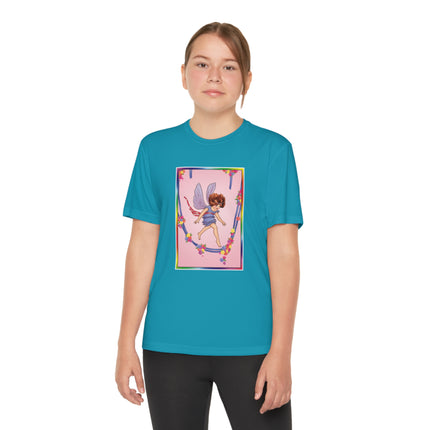 A Playful Fairy Jumps Rope Youth Competitor Tee – Magical Motion & Whimsical Joy