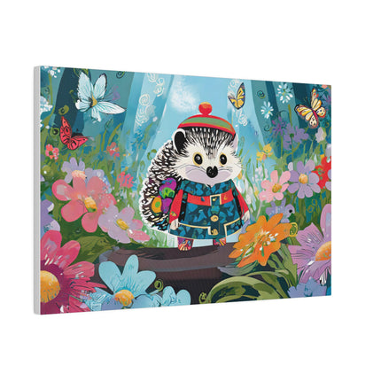 Cute Hedgehog Matte Canvas, Stretched, 0.75"