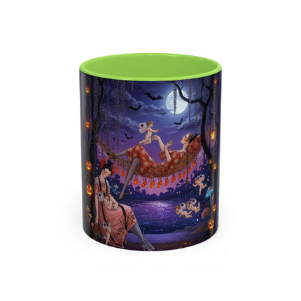 🌙🎃 Moonlit Mischief In The Pumpkin Grove Colorful Mug – Whimsical Halloween Fantasy