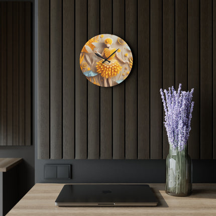 Dandelion Fairy Acrylic Wall Clock, Round and Square