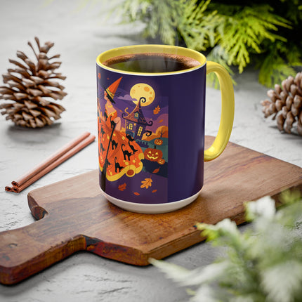 🐈‍⬛🎃 The Black Cat Witch Of Pumpkin Manor Colorful Mug – Whimsical Halloween Charm