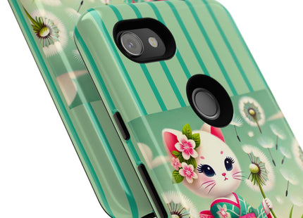 Geisha Kitten and the Dandelion Phone Cases