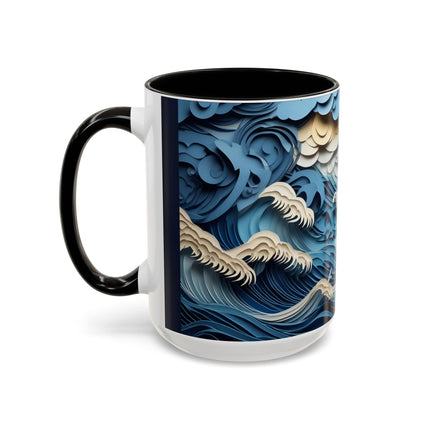 Dramatic Ocean with Crashing Waves Colorful Mugs (11oz, 15oz)