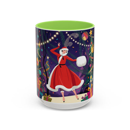 🎄❄️ The Christmas Snowball Dance Colorful Mug – Whimsical Holiday Fashion Fantasy