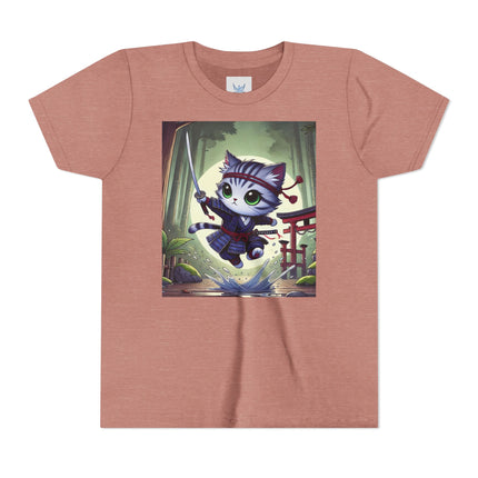 Moonlit Samurai Kitty Youth Short Sleeve Tee