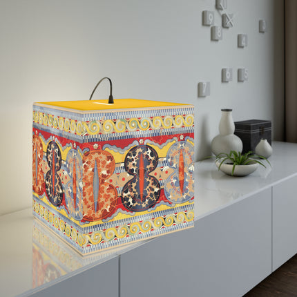 Reproduction of the Shield Frieze by Emile Gilliéron Light Cube Lamp