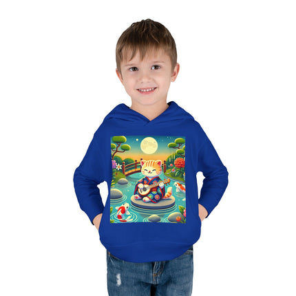 Melodic Kitten by the Koi Pond Toddler Pullover Fleece Hoodie