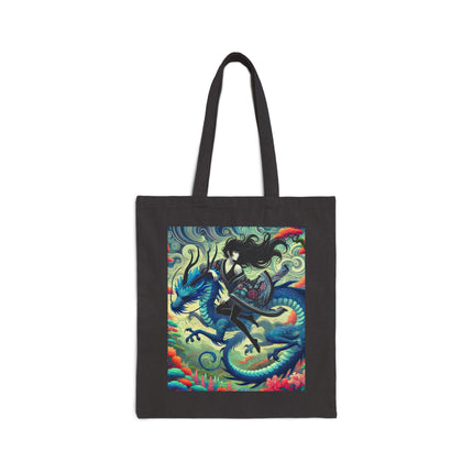 Mystic Guardian of the Sky Cotton Canvas Tote Bag