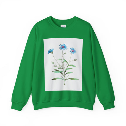 Blue Strawflower by Anselmus Boëtius de Boodt Heavy Blend™ Crewneck Sweatshirt