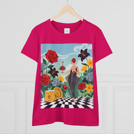 🌹🖤 The Rose Garden Dollmaker Cotton Tee – Art Deco Fashion Fantasy