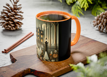 Ghostly Welcome – A Halloween Night Colorful Mugs (11oz, 15oz)