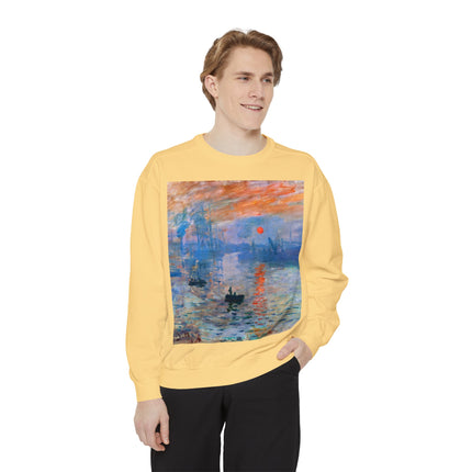 Sunrise by Claude Monet Unisex Garment-Dyed Sweatshirt